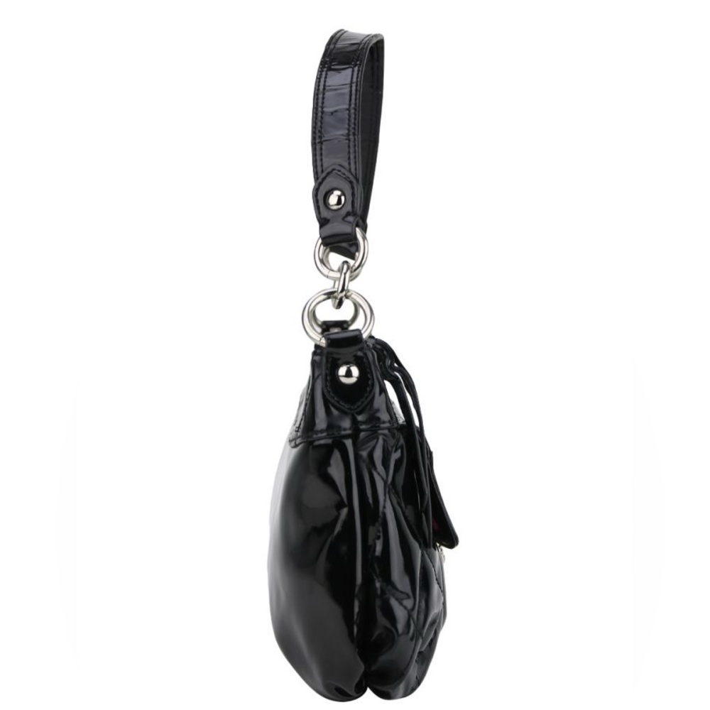 Coach liquid Gloss Black Poppy Quilted Shoulder Bag - Picture 2 of 11